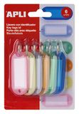 APLI 17133 - Doorschijnende kleur sleutelhangers Assorted 6 u.