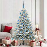 vidaXL Sapin de Noël artificiel pré-illuminé avec set de boules vert 180 cm