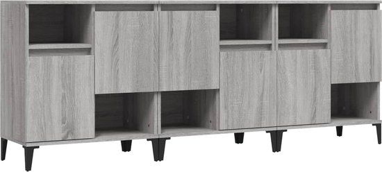vidaXL Dressoirs 60x35x70 cm Bewerkt Hout Grijs Sonoma Eikenkleur