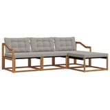 vidaXL - Buiten - bank - set - 4 - st - Naturel - en - lichtgrijs
