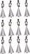 Merkloos / Sans marque Wicotex Tafelkleedgewichtjes kegels - 12x - zilver - 7 cm