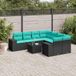 Maison Exclusive - Ensemble de jardin 9 pièces, avec coussins, en résine tressée noire