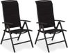 Brubaker Set de 2 Chaises de jardin Milano - Dossier haut Pliable - Dossier réglable 8 positions - Chaise pliante Aluminium - Résistant aux intempéries - Anthracite