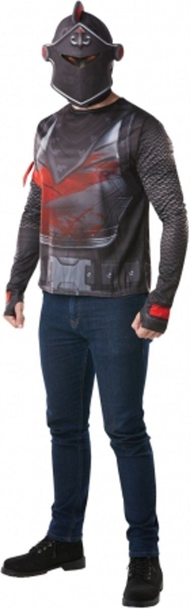 Rubie's Adult Black Kinight bovenstuk met cap en masker