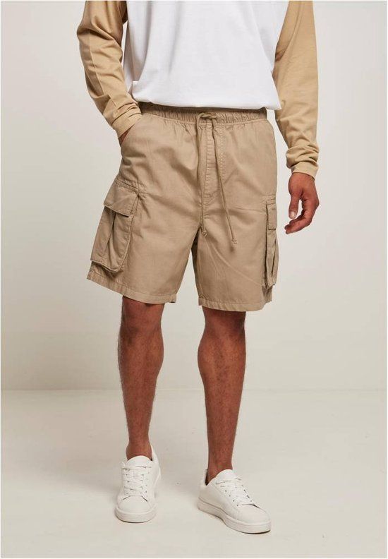 Urban Classics Men's Cargo Shorts - Beige - Size S