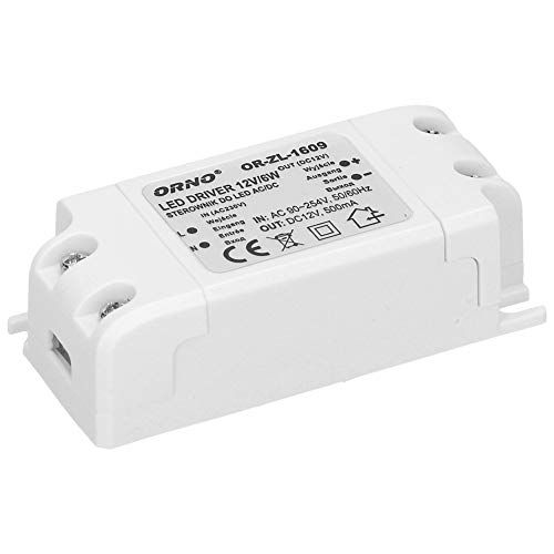 Orno LED Transformator 12v (90v-254v naar 12v) - Voor G4 MR11 MR16 GU5.3 LED lamp of Light Strip Driver (6W-50W) - IP20 (6W)