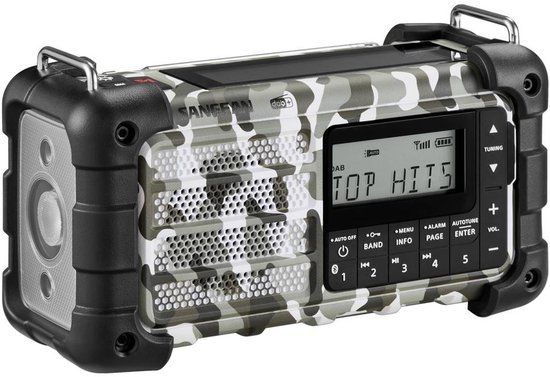 Sangean MMR-99 Noodradio DAB+, FM AUX, USB, Bluetooth Zaklamp, Oplaadbaar, Acculaadfunctie, Zonnepaneel Arctic Camo