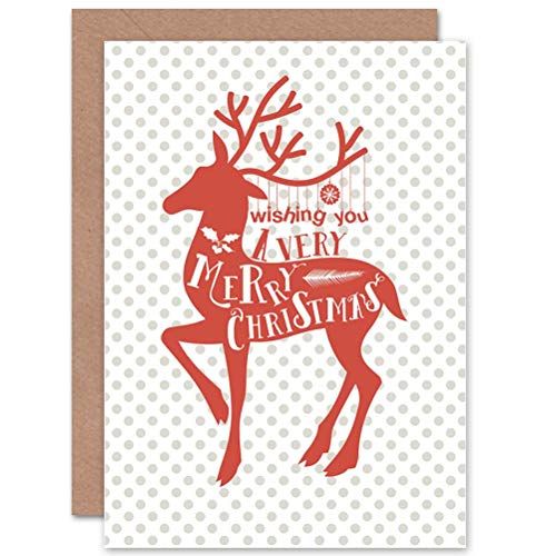 Wee Blue Coo Cards Alternative Christmas Rudolph Reindeer Silhouette