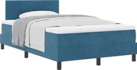 vidaXL Boxspringbed met hoofdeinde, donkerblauw, 120 x 200 cm, fluweel