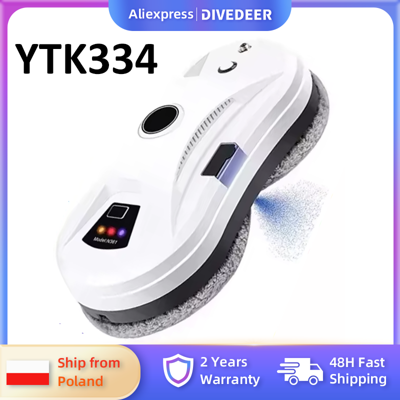 DIVEDEER Intelligente automatische spray-raamreinigingsrobot Wit/zwart Enkele waternevel Ideaal voor raam met groot oppervlakken