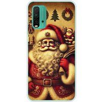 Xiaomi Bedrukt siliconen hoesje compatibel met Xiaomi Redmi 9T pere noel vintage