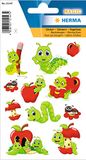 HERMA 15147 stickers "Fritz der Wurm" met wiebelogen, zelfklevende stickers met diermotieven voor jongens, meisjes en verjaardagen, elf dierstickers voor kinderen
