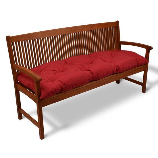 Beautissu Flair BK - Tuinbankkussen - 120x50x8 cm - Rood