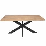 Merkloos Starfurn Eettafel Dakota Bruin Mangohout Metaal 90x160x76 cm