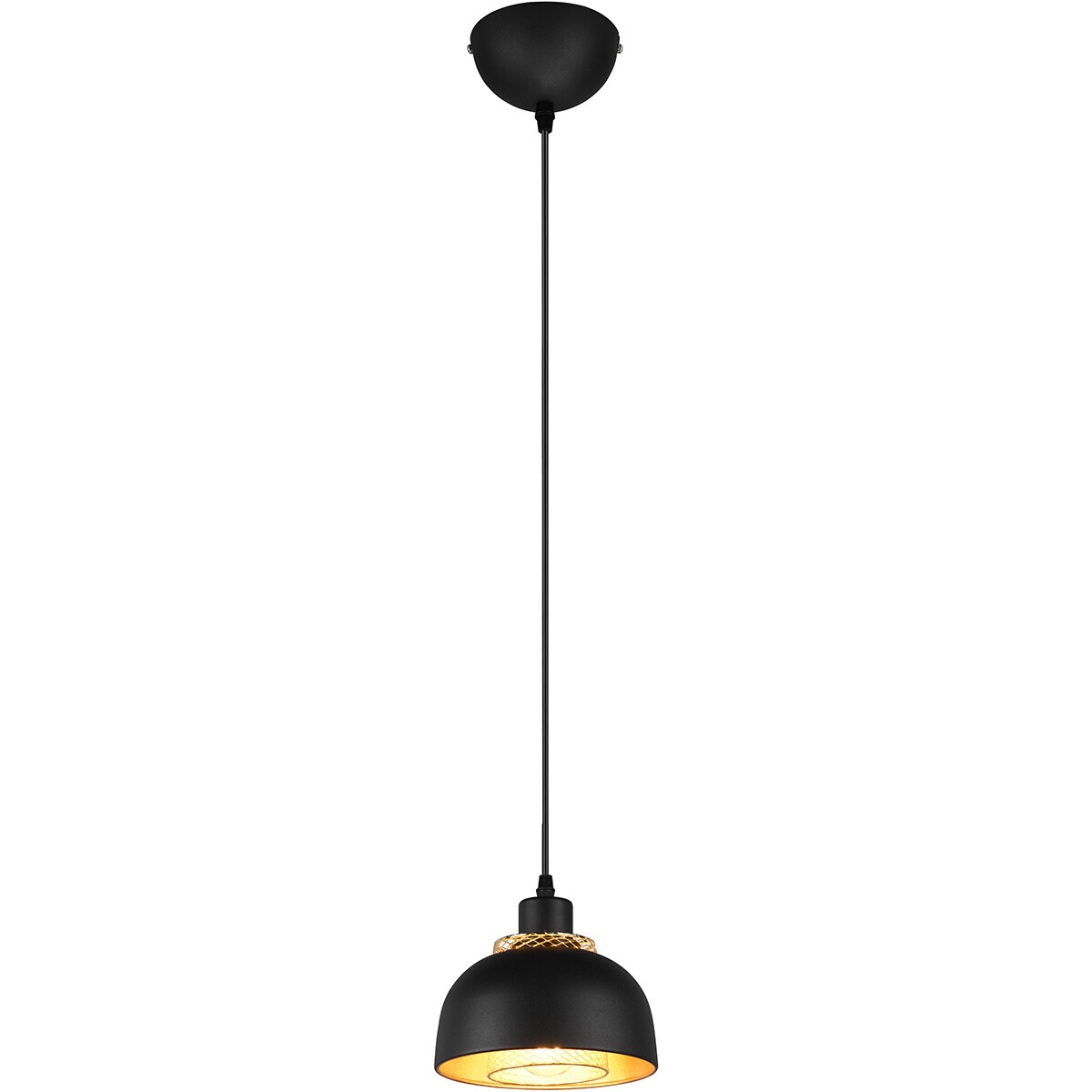 BES LED LED Hanglamp - Hangverlichting - Trion Palmo - E27 Fitting - 1-lichts - Rond - Mat Zwart - Aluminium
