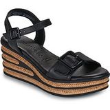 Tamaris - Dames - Plateau sandalen - Zwart - Maat 39