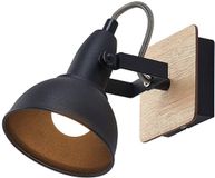 Lindby Aylis Buitenspot - 1 Licht - Staal, Hout - Zwart, Licht Hout - E14