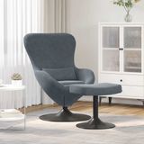 vidaXL - Relaxfauteuil - met voetensteun - Donkergrijs - Fluweel