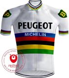 REDTED Retro Wielershirt Peugeot Regenboog - Heren - XL
