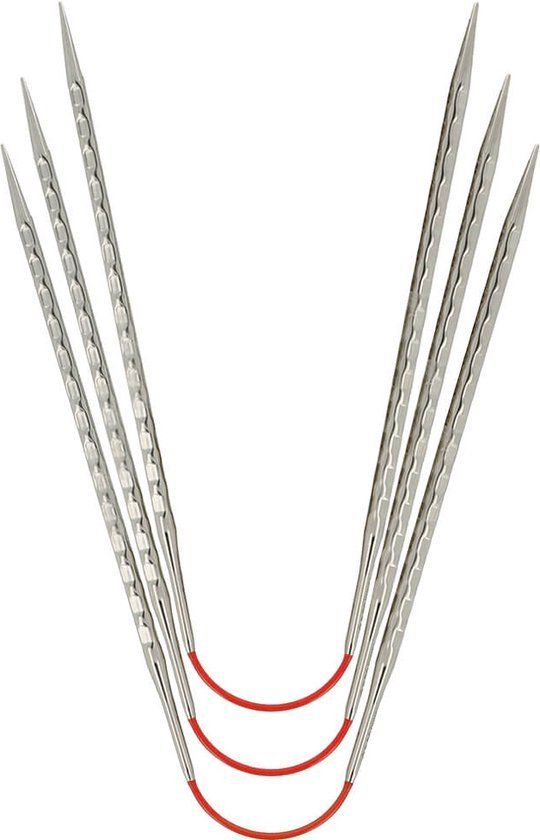 Addi CraSyTrio Novel 30cm 4.00mm Zilver Metaal Kousenbreinaalden