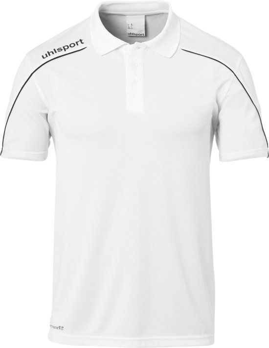 Uhlsport Stream 22 Polo Shirt Heren Sportpolo - Maat S - wit/zwart