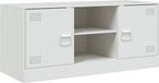 vidaXL TV-meubel - Staal - 99x39x44 cm - Wit