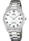 Festina Herenhorloge F20511/1 Analoog Roestvrij Staal Zilverkleurig Wit
