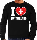 Bellatio Decorations I love Switzerland supporter sweater / trui voor heren - zwart - L