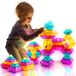 Blocs de construction translucides - Lot de 30 - Jouets à empiler pyramide - À partir de 3 ans