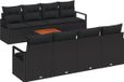 vidaXL Tuinbank Set Zwart Polyrattan