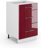 Vicco Fame-Line Keukenonderkast – 50 cm zonder werkblad Bordeauxrode hoogglans
