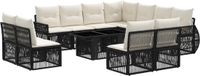 vidaXL Tuinbank Set 12 st Zwart en Crème Wit Polyrattan