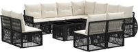 vidaXL Tuinbank Set 12 st Zwart en Crème Wit Polyrattan