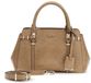 GUESS Leona Multi Compartment Satchel Handtas Beige Lichtbruin
