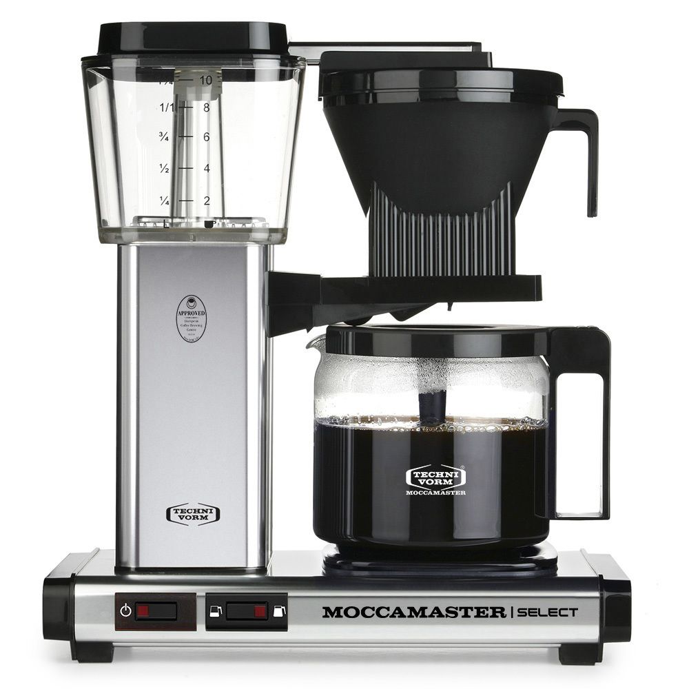 Moccamaster KBG Select Polished Silver Filter Coffee Maker - 1.25L - 10 Cups - Silver