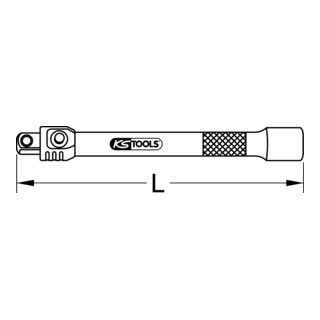 KS Tools 1/4" CHROMEplus verlengstuk met slot - 250mm