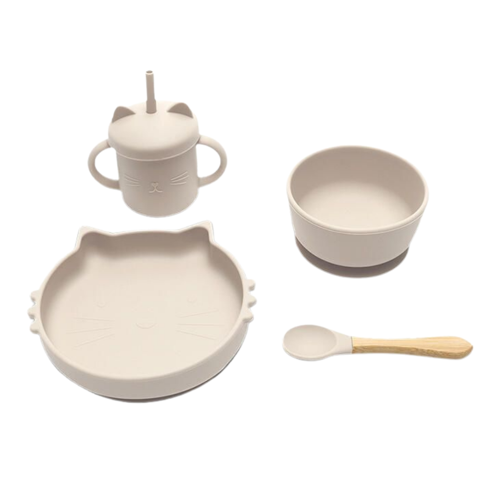 Lorelli Eetset Siliconen 4-delig Beige