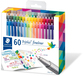 Staedtler Triplus Fineliner - 60 Assorted Colors - Fine Point - Cardboard Box