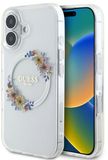Guess Flowers Wreath Serie - Transparante Beschermhoes - MagSafe Technologie - Voor iPhone 16 Plus