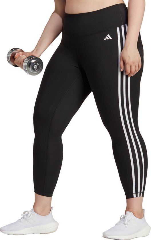 adidas Performance Train Essentials 3-Stripes High-Waisted 7/8 Leggings (Plus Size) - Dames - Zwart- 3X