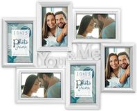 Zep Multi fotolijst You & Me wit met 6 lijstjes geschikt voor een foto van 10 x 15 cm