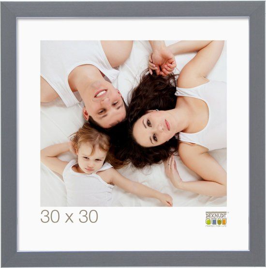 Deknudt Frames Deknudt Grijze fotokader met rand in zilver 10x15 S41VK7