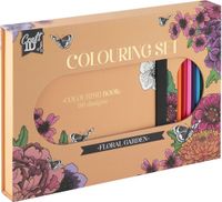 Craft ID Floral Garden Kleurboek voor Volwassenen - 96 Ontwerpen & 10 Kleurpotloden