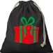 Bellatio Decorations 1x Kerst Cadeau cadeauzakje zwart met sluitkoord