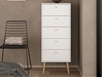 BOAVISTA Commode 5 tiroirs blanc