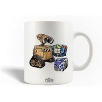 Keramieken mok maniacase, Wall E Goldorak en R2 D2