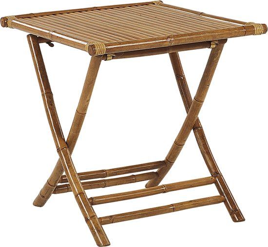 Beliani MOLISE Balkontafel - Lichte Houtkleur - Bamboe - 70x70cm