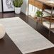 Livabliss Adele Buenos Aires Geometrische tapijtloper, 80 x 220 cm, Scandi neutraal boho-patroon voor hal, woonkamer en keuken, onderhoudsvriendelijke pool, grijs ivoor