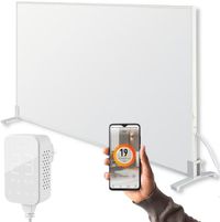 Vultec Infrarood Verwarmingspaneel P800T - 800 Watt met Wifi thermostaat - Elektrische verwarming - Vrijstaand - verplaatsbaar - plafond - Wit