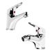 Set van 2 kranen voor badkamer en bidet van verchroomd messing, 1 paar mengkranen